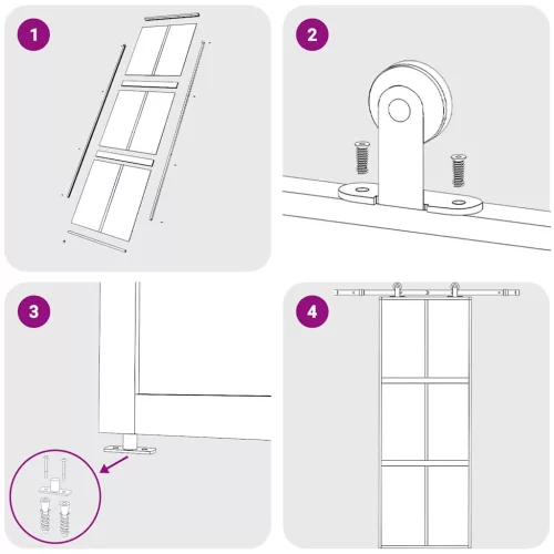 Aranyszínű ESG tejüveg és alumínium tolóajtó 76 x 205 cm