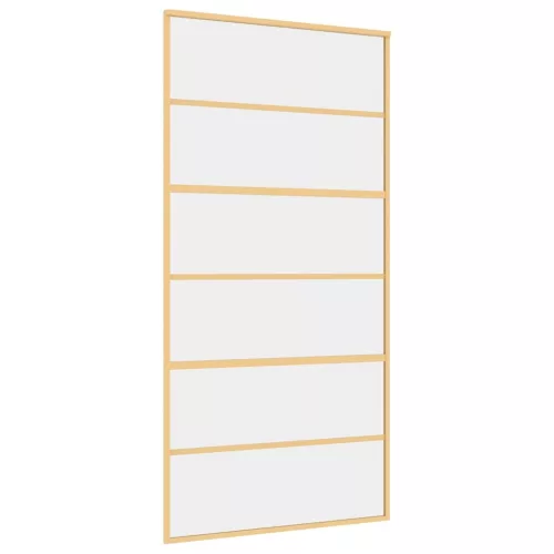 Aranyszínű átlátszó ESG üveg és alumínium tolóajtó 102,5x205 cm