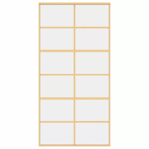 Aranyszínű átlátszó ESG üveg és alumínium tolóajtó 102,5x205 cm