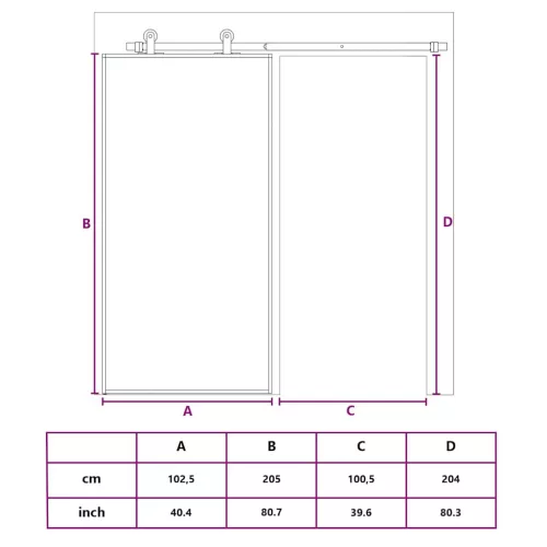 Aranyszínű átlátszó ESG üveg és alumínium tolóajtó 102,5x205 cm