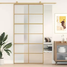  Aranyszínű ESG tejüveg és alumínium tolóajtó 102,5 x 205 cm
