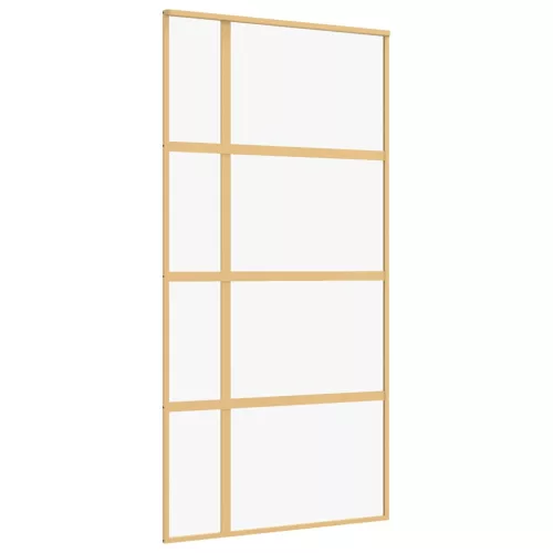 Aranyszínű átlátszó ESG üveg és alumínium tolóajtó 102,5x205 cm