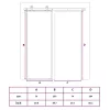 Fekete edzett üveg és alumínium tolóajtó 76 x 205 cm