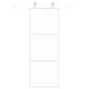 Fehér edzett üveg és alumínium tolóajtó 76 x 205 cm