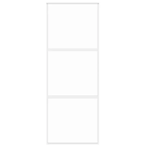 Fehér edzett üveg és alumínium tolóajtó 76 x 205 cm