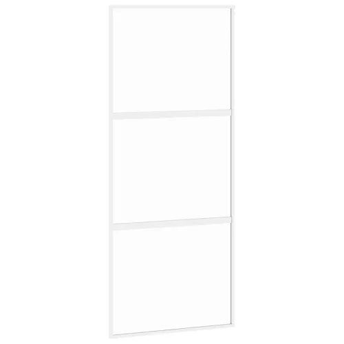 Fehér edzett üveg és alumínium tolóajtó 90 x 205 cm