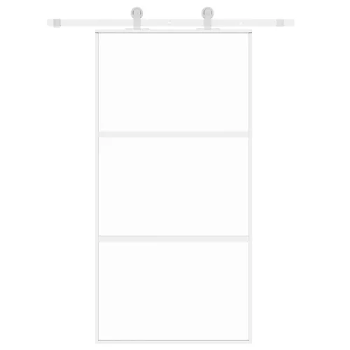 Fehér edzett üveg és alumínium tolóajtó 102,5 x 205 cm