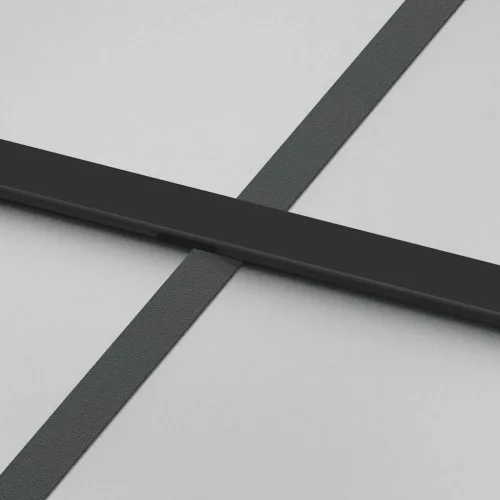 Fekete edzett üveg és alumínium tolóajtó 76 x 205 cm