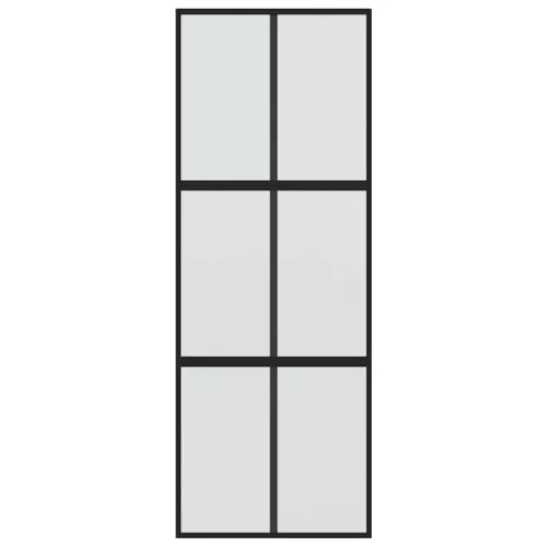 Fekete edzett üveg és alumínium tolóajtó 90 x 205 cm