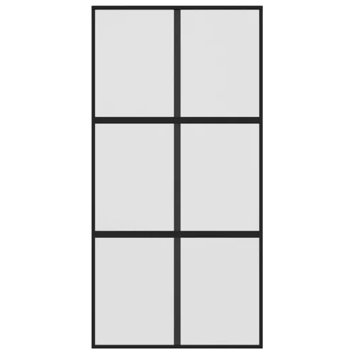 Fekete edzett üveg és alumínium tolóajtó 102,5 x 205 cm