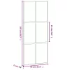 Fekete edzett üveg és alumínium tolóajtó 90 x 205 cm