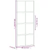 Fekete edzett üveg és alumínium tolóajtó 90 x 205 cm