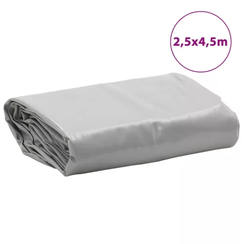 Szürke ponyva 2,5 x 4,5 m 650 g/m²
