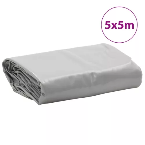 Szürke ponyva 5 x 5 m 650 g/m²