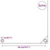 Szürke ponyva 5 x 7 m 650 g/m²