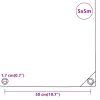 Zöld ponyva 5 x 5 m 650 g/m²