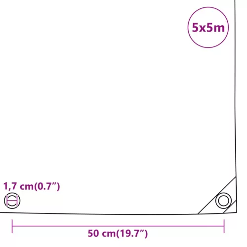Zöld ponyva 5 x 5 m 650 g/m²