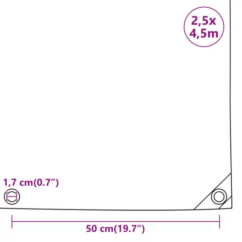 Kék ponyva 2,5 x 4,5 m 650 g/m²