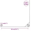 Fehér ponyva 2,5 x 4,5 m 650 g/m²
