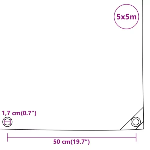 Fehér ponyva 5 x 5 m 650 g/m²