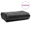 Fekete ponyva 2,5 x 4,5 m 650 g/m²
