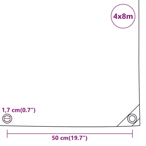Antracitszürke ponyva 4 x 8 m 650 g/m²
