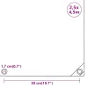 Antracitszürke ponyva 2,5 x 4,5 m 650 g/m²