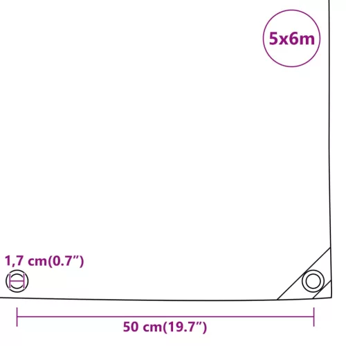 Antracitszürke ponyva 650 g/m² 5 x 6 m