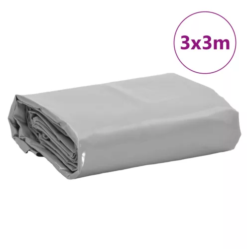 Szürke ponyva 3 x 3 m 650 g/m²