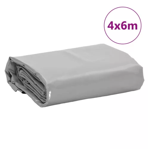 Szürke ponyva 4 x 6 m 650 g/m²