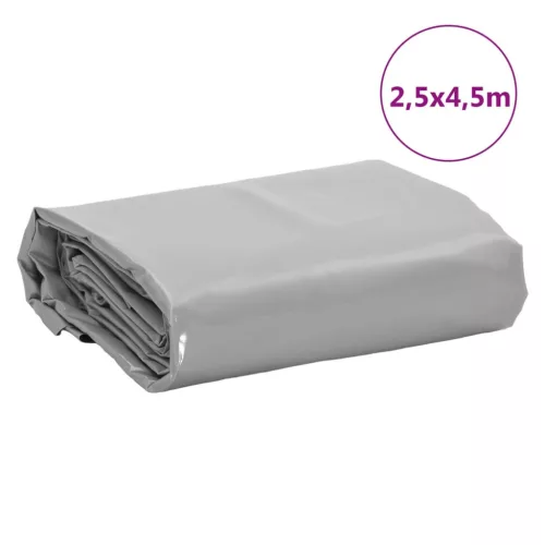 Szürke ponyva 2,5 x 4,5 m 650 g/m²