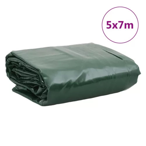 Zöld ponyva 5 x 7 m 650 g/m²