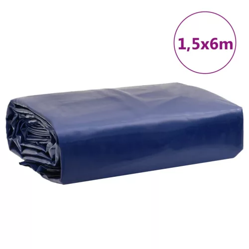 Kék ponyva 1,5 x 6 m 650 g/m²