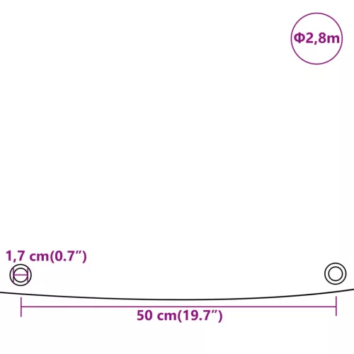 Zöld ponyva Ø 2,8 m 650 g/m²