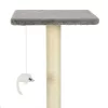Szürke macskabútor szizál kaparófákkal 95 cm