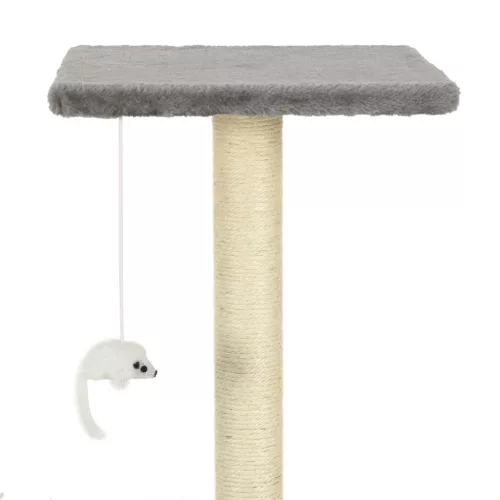 Szürke macskabútor szizál kaparófákkal 95 cm