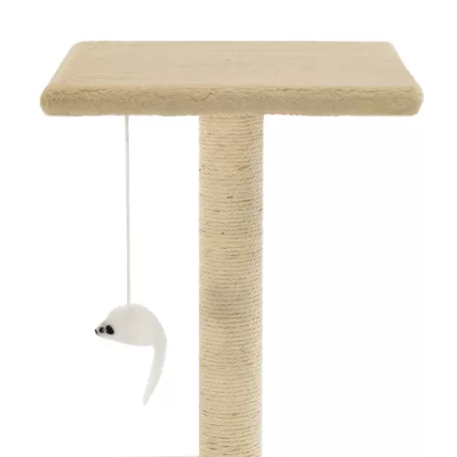 Bézs macskabútor szizál kaparófákkal 95 cm