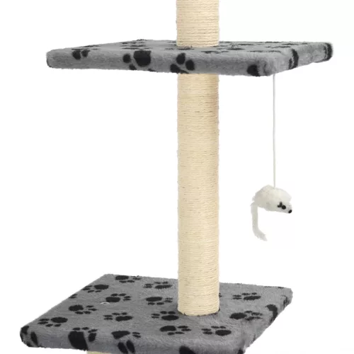 Szürke macskabútor szizál kaparófákkal 260 cm