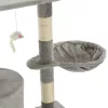 Szürke macskabútor szizál kaparófákkal 138 cm