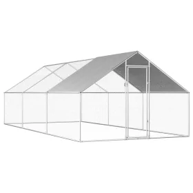 Kültéri horganyzott acél tyúkól 2,75 x 6 x 1,92 m