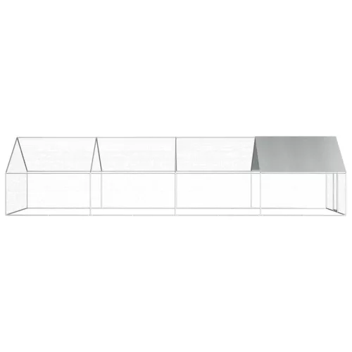 Kültéri horganyzott acél tyúkól 2,75 x 8 x 1,92 m