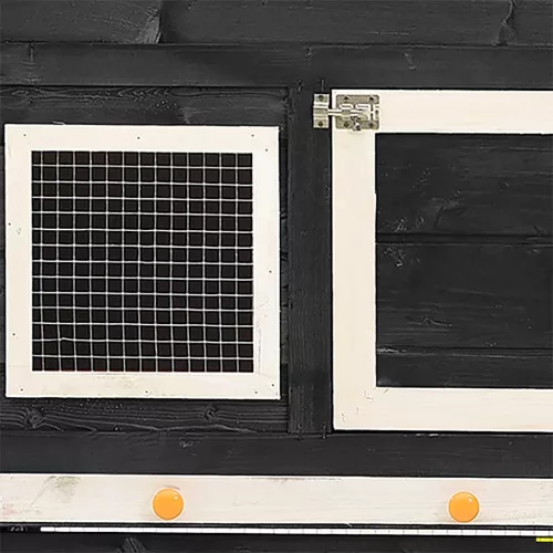 Szürke és fehér tömör fenyő nyúlketrec 140 x 63 x 120 cm