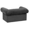Sötétszürke plüss kutyakanapé fiókkal 75 x 50 x 38 cm