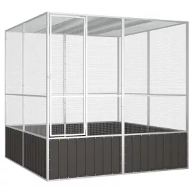   Antracitszürke horganyzott acél madárketrec 213,5x217,5x211,5cm