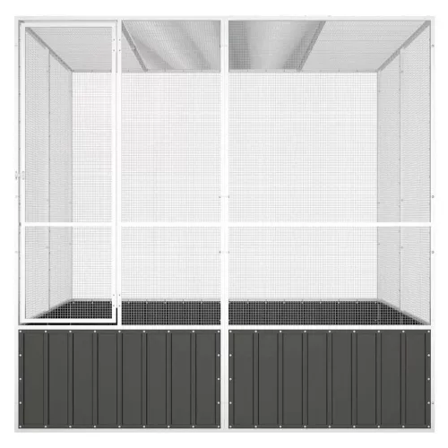 Antracitszürke horganyzott acél madárketrec 213,5x217,5x211,5cm