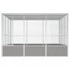 Szürke horganyzott acél madárketrec 302,5x324,5x211,5 cm