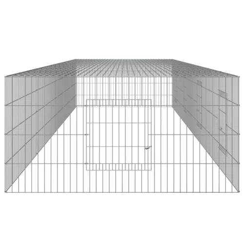 4 paneles horganyzott vas nyúlketrec 433x109x54 cm