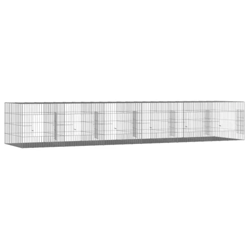 6 paneles horganyzott vas nyúlketrec 327x79x54 cm