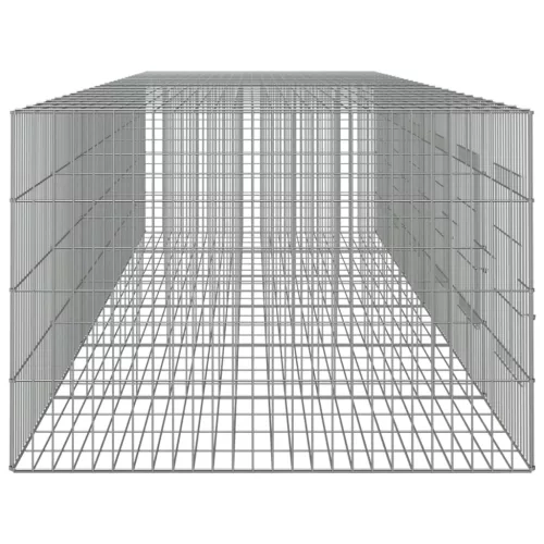 6 paneles horganyzott vas nyúlketrec 327x79x54 cm