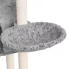 Világosszürke macskabútor szizál kaparófákkal 108,5 cm